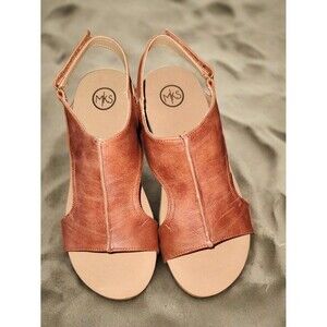 Women's Brown Wedge Platform Sandals - size 10